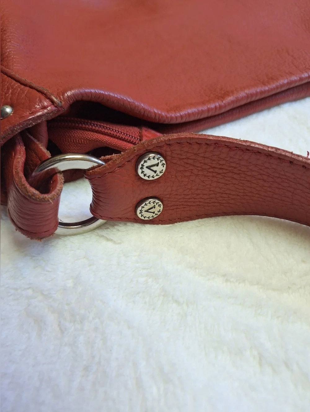 Valentina Italy Pebbled Leather Hobo Shoulder Bag 🇮🇹 Brick Red | Made in Italy